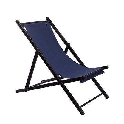 Set De 2 Hamacas Plegables De Madera De Haya, Azul Oscuro, Wengué, Sin Brazos - Scalpers_2