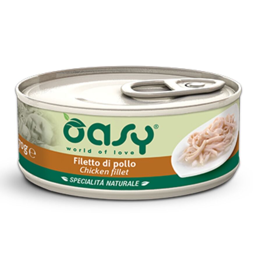 24 Latas De Comida Oasy Para Gato Filete De Pollo (24x150g)_0