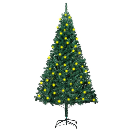 Vidaxl Árbol De Navidad Con Luces Y Ramas Gruesas Verde 180 Cm_0