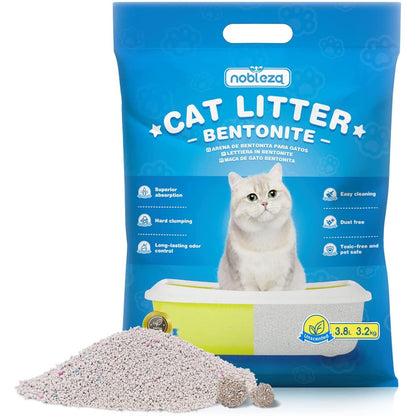 Areia aglomerante de bentonite para gatos Nobleza 6 L sem odor 