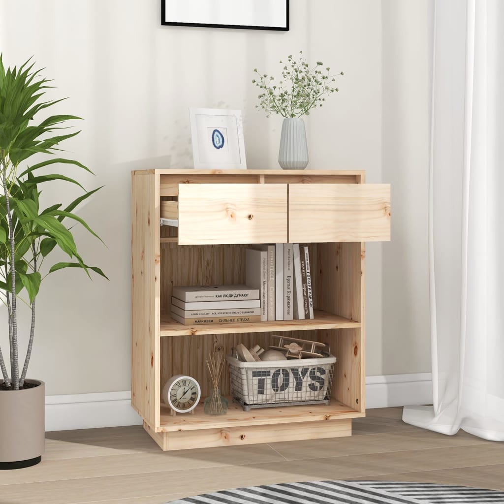 Mesa Consola De Madera Maciza De Pino 60x34x75 Cm / Vetonek_3