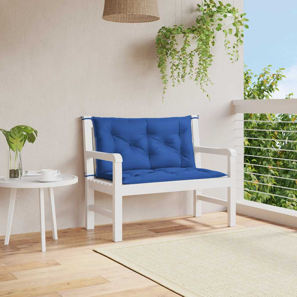 Vidaxl Cojín De Banco De Jardín Tela Oxford Azul 100x(50+50)x7 Cm_1