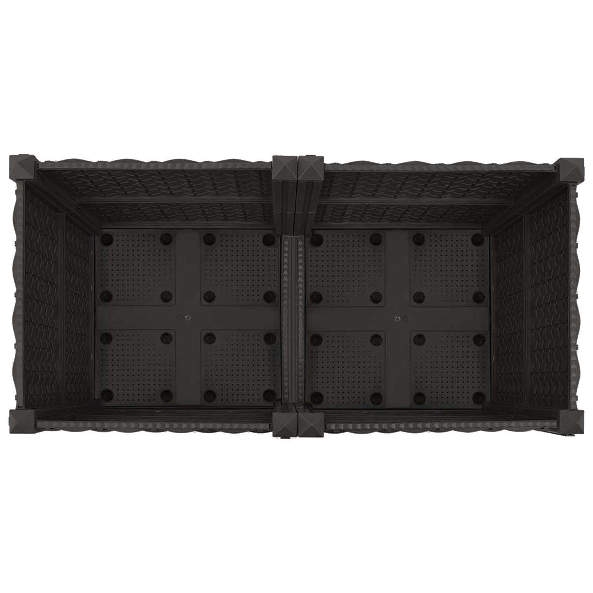 Macetero De Jardín Con Ruedas Negro 80 X 40 X 44 Cm Pp_4