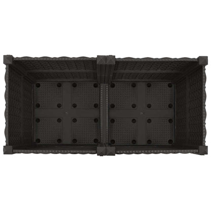 Macetero De Jardín Con Ruedas Negro 80 X 40 X 44 Cm Pp_4