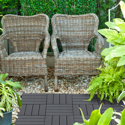 Outsunny Set De 11 Piezas Baldosas De Exterior 30x30 Cm 1 M² Para Jardín Gris_1