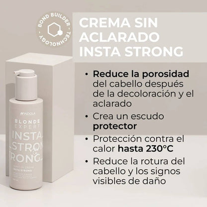 Indola Instastrong Crema Reparadora Sin Aclarado Profesional Para Cabello Rubio 145ml_3