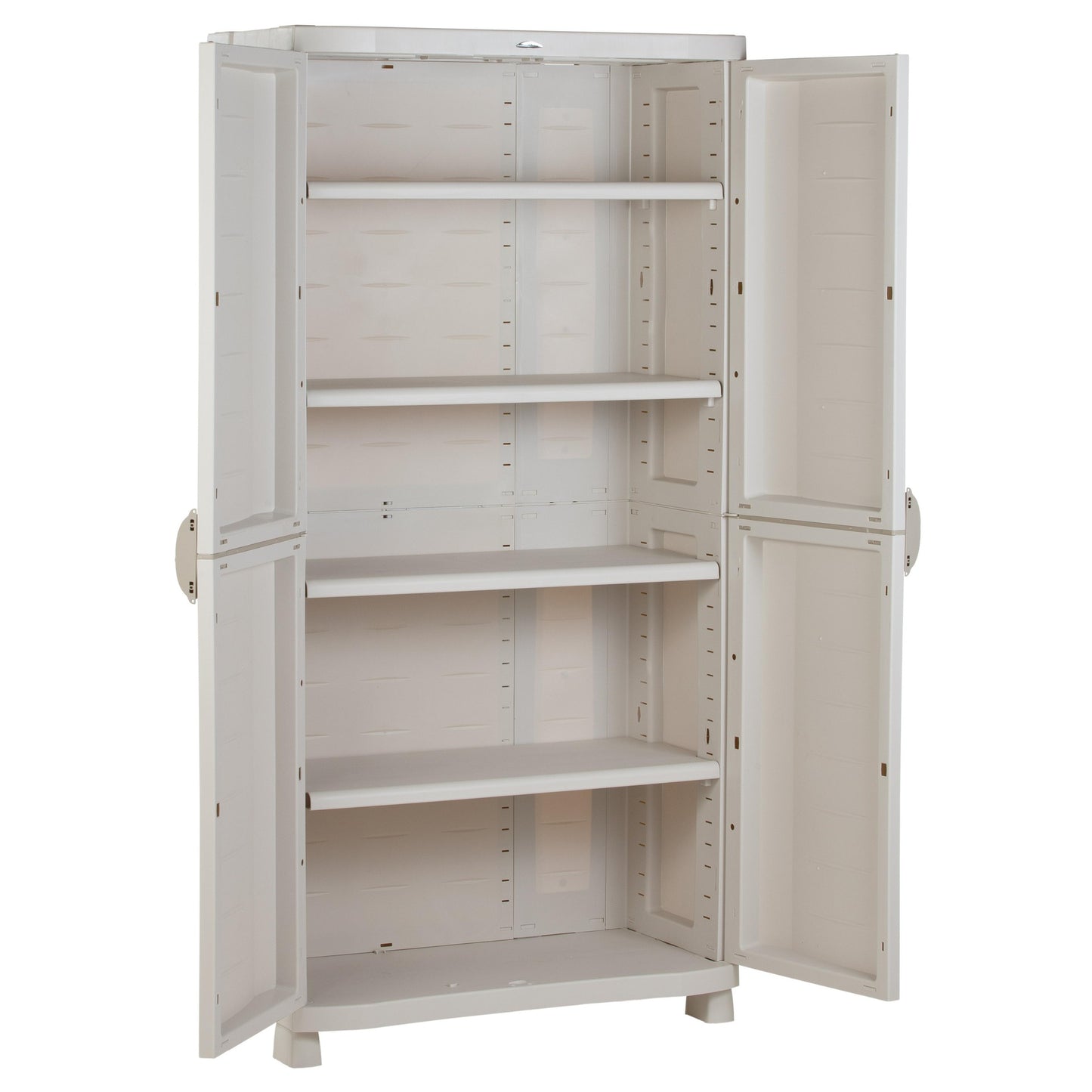 Roupeiro 4 Prateleiras 90 cm Space Saver Plastiken Bege