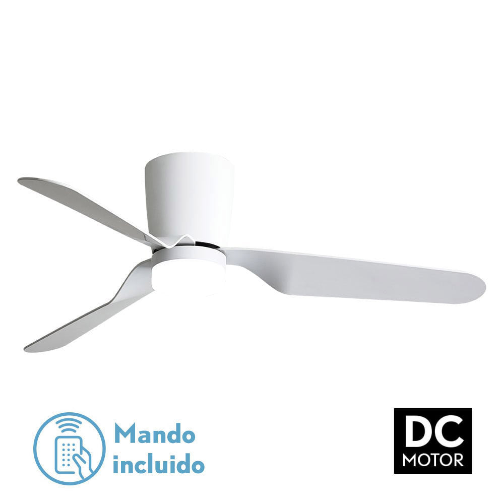 Ventilad 18w Dc Kochi Blanco 3 Aspas Blancas 5 Veloc. 3000k, 4000k, 6000k C/remoto Y Temporizador 132 D_0