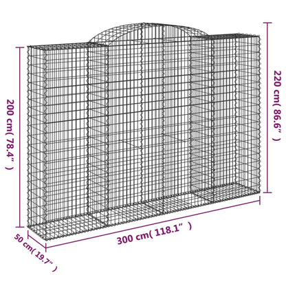 Cestas De Gaviones 9 Uds Forma De Arco Hierro 300x50x200/220 Cm_5
