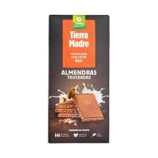 Barra de Chocolate de Leite Biológico Tierra Madre com Amêndoas Picadas 100g