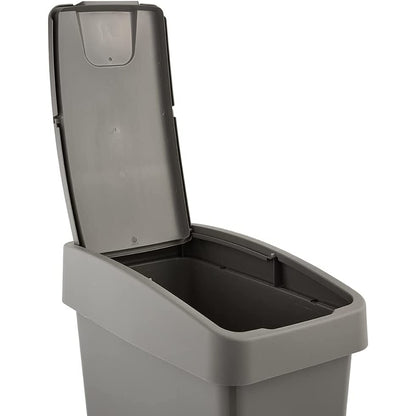 Cubo De Basura Premium Eco Con Tapa Abatible, Tacto Suave, 25 L, Magne, Color Gris_4