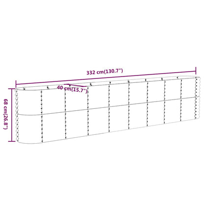 Jardinera Arriate Acero Galvanizado Antracita 332x40x68 Cm_5