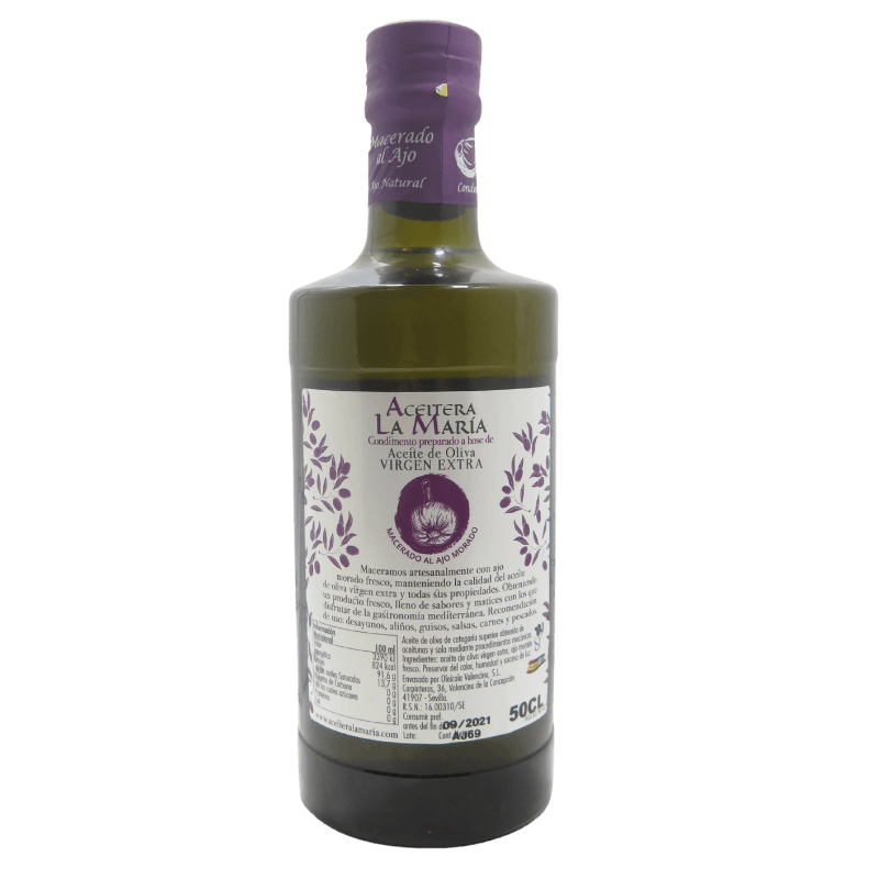 Aceite De Oliva Virgen Extra Macerado Al Ajo Morado 50 Cl Cristal_1