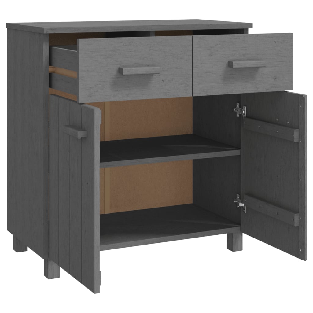 Aparador Hamar Madera Maciza Pino Gris Oscuro 79x40x80cm / Vetonek_4