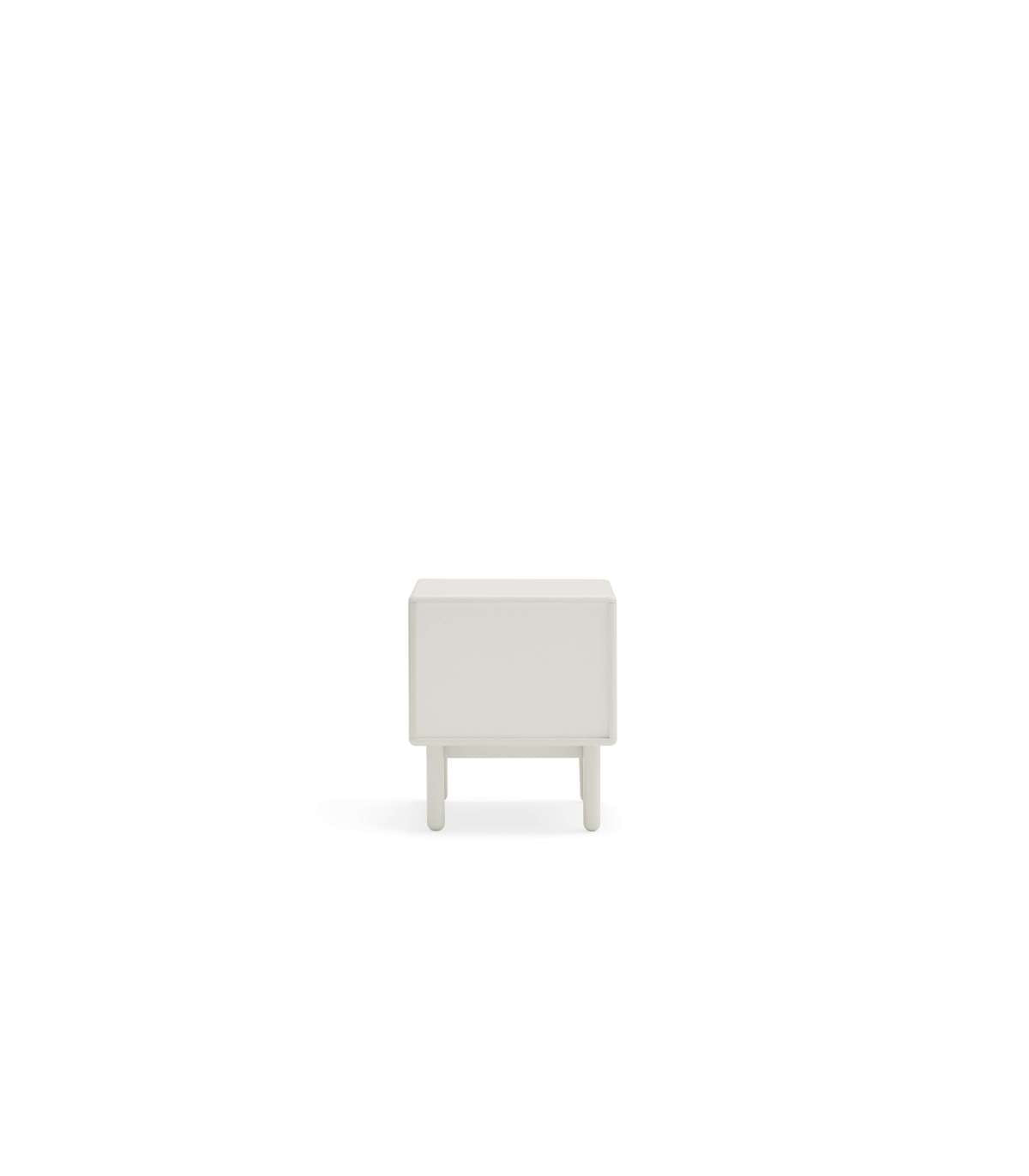 Mesita De Noche Para Dormitorio Modelo Corvo 1 Hueco 2 Cajones Acabado Crema, 35cm(ancho)_4