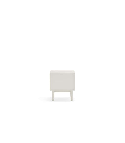 Mesita De Noche Para Dormitorio Modelo Corvo 1 Hueco 2 Cajones Acabado Crema, 35cm(ancho)_4