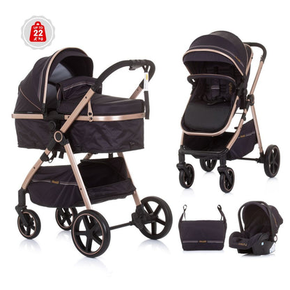 Carrito De Bebé Trio Convertible Misty Hasta 22 Kg Ebony_0
