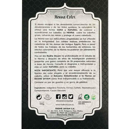 Pó de Hena Preta Radhe Shyam 100g