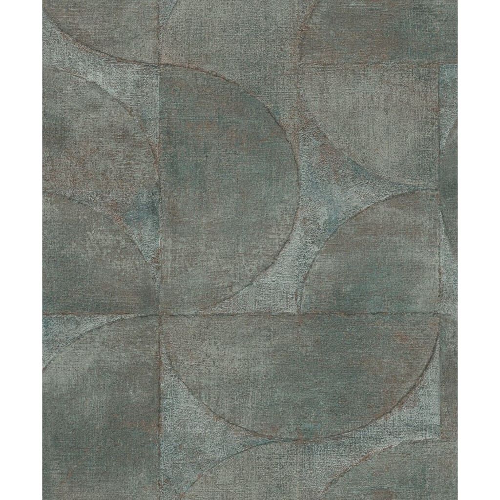 Noordwand Papel Pared Vintage Deluxe Graphic Circle Look Gris Marrón_0