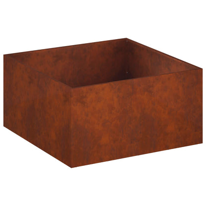 Macetero De Jardín 2 Uds. Oxidado 80 X 80 X 40 Cm Acero Oxidado_3