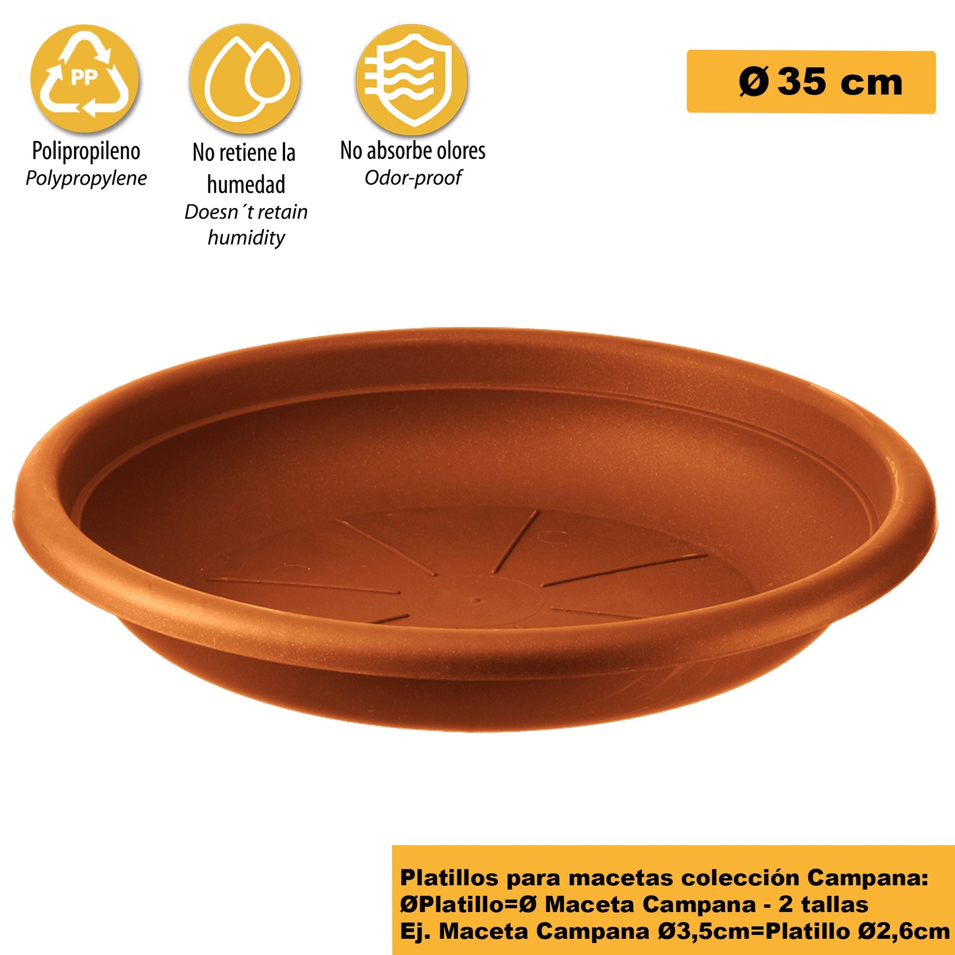 Platillo Para Maceta Ø 35 Cm Terracota