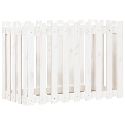 Arriate Elevado Jardín Con Valla Madera Pino Blanco 100x50x70cm_3