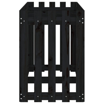Arriate Elevado Jardín Con Valla Madera Pino Negro 150x50x70cm_5