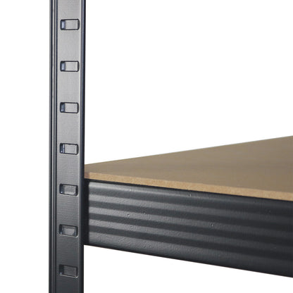 Pack 2 Estanterías Modulares Negras Con 5 Baldas Ajustables 180x120x60cm 1250kg 7house_4