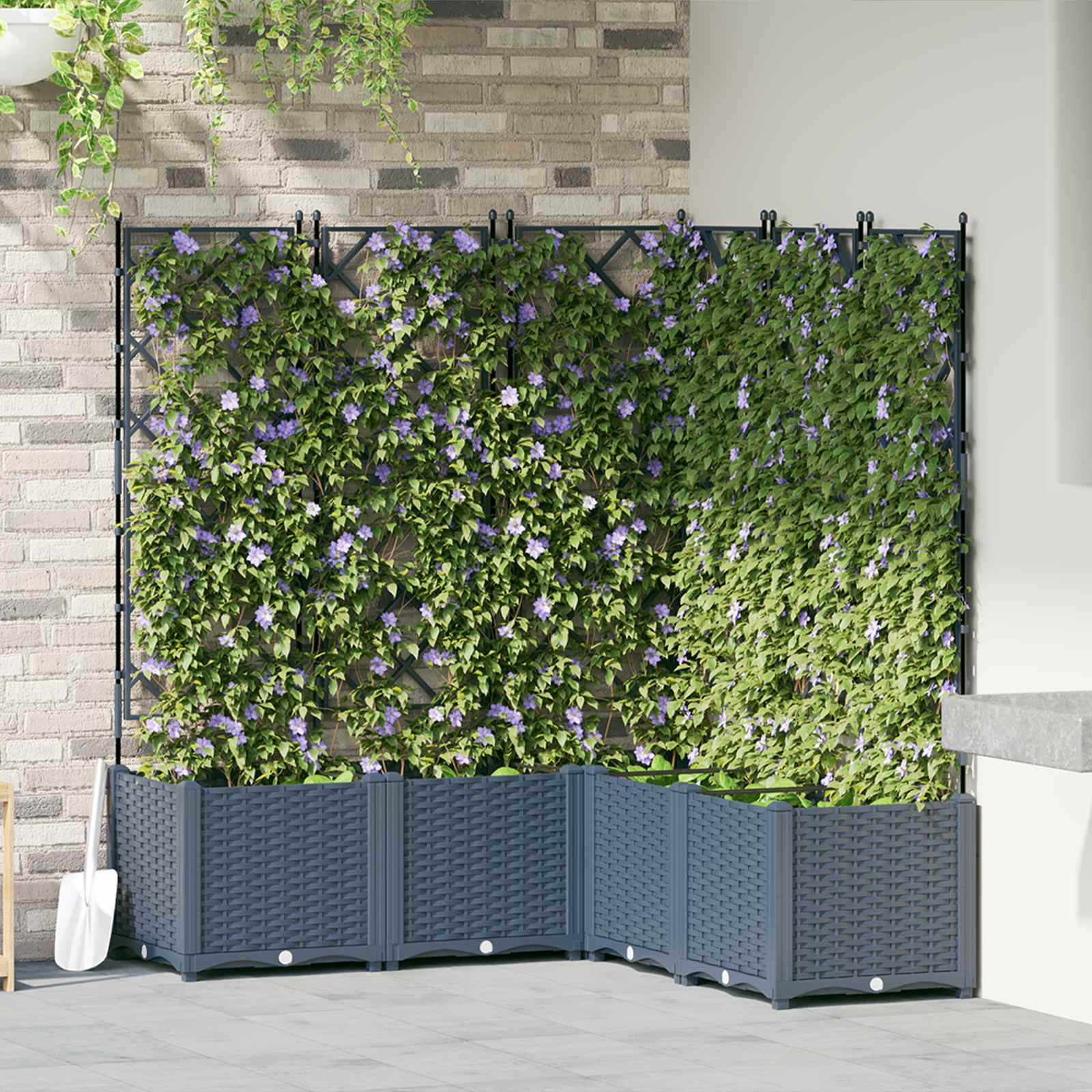 Macetero De Jardín 5 Uds. Gris 120 X 120 X 143 Cm Pp_1