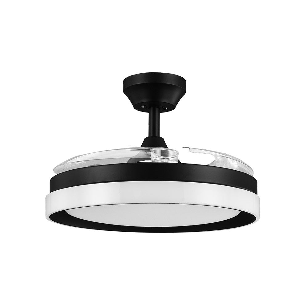 Ventilador Dc Zenit Negro 72w 3aspas Desplegables 107d 7200lm 6vel 3000k,4500k,6000k, Remoto+temporizador+memoria_1
