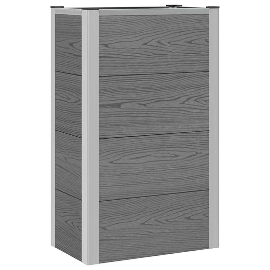Arriate Elevado Gris 50 X 30 X 82 Cm Wpc Y Aluminio_0