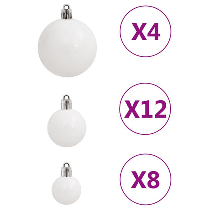Vidaxl Juego De Bolas De Navidad 111 Pzas Poliestireno Blanco_5