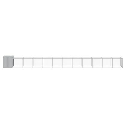 Vidaxl Gallinero Y Corral Acero Galvanizado Gris Claro 110x1221x110 Cm_3