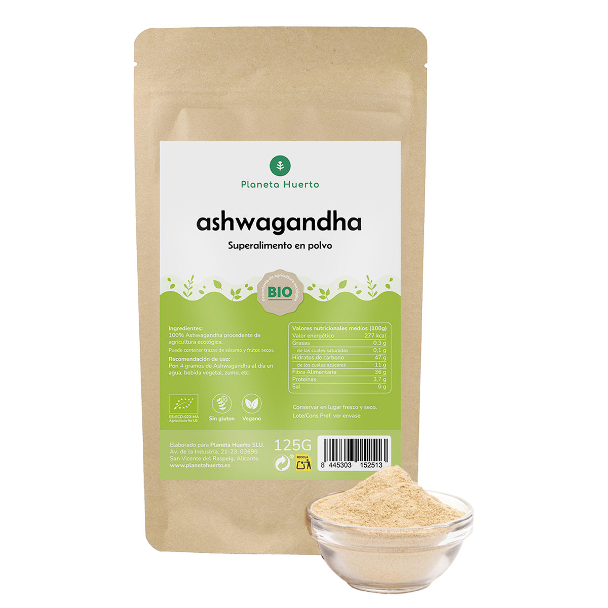 Ashwagandha em pó ECO Planeta Huerto 125 g