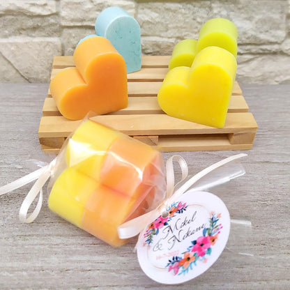 12 Jabones Aromáticos Con Forma De Corazón - Detalle Para Invitados De Eventos. Jabón Glicerina Aroma Pomelo_5