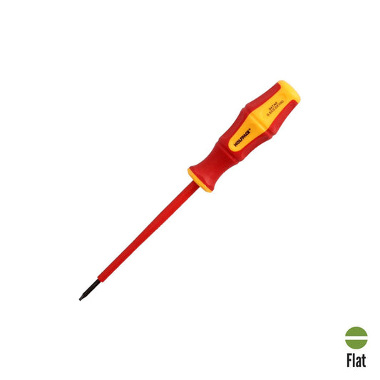 Destornillador Plano Aislado Certificado Vde 1.000 V. Medida 0.5 X Ø 3.0 X 100 Mm. Destornillador Seguridad Electricista_0