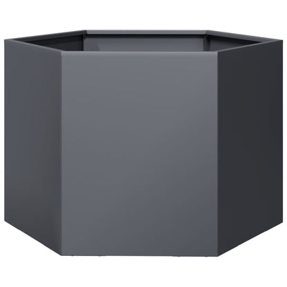 Jardinera Hexagonal Acero Gris Antracita 69x60x45 Cm_0