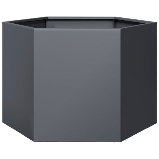 Jardinera Hexagonal Acero Gris Antracita 69x60x45 Cm_0
