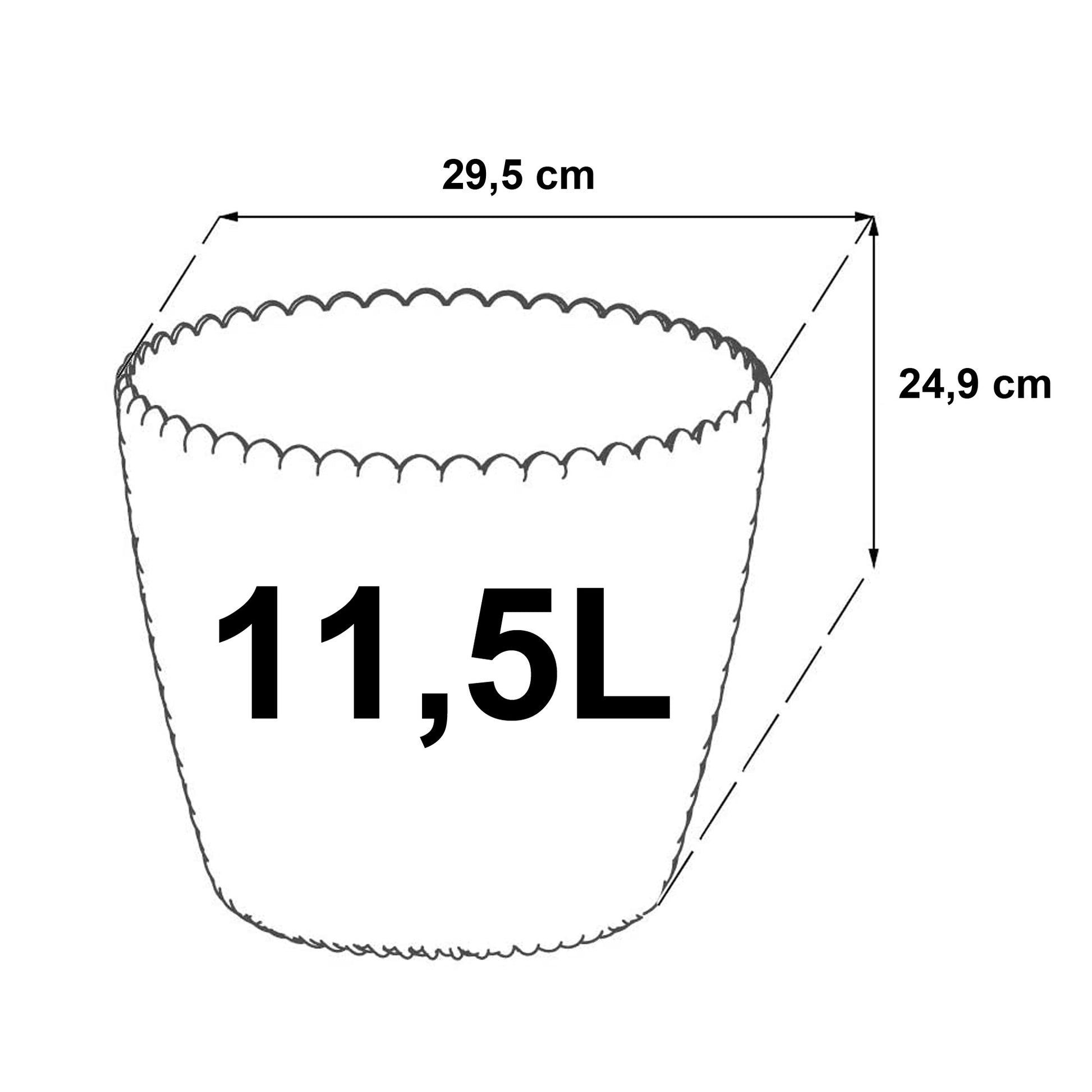 2x Maceta Redonda 11,5l Prosperplast Splofy De Plastico En Color Gris, Ø29,5 X 24,9 Cm