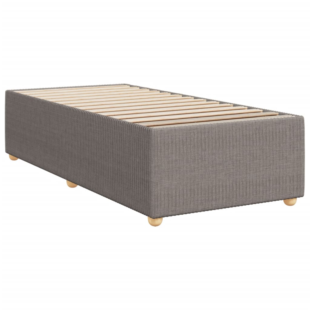 Cama Box Spring Con Colchón Tela Gris Taupe 90x200 Cm / Vetonek_4