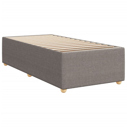 Cama Box Spring Con Colchón Tela Gris Taupe 90x200 Cm / Vetonek_4