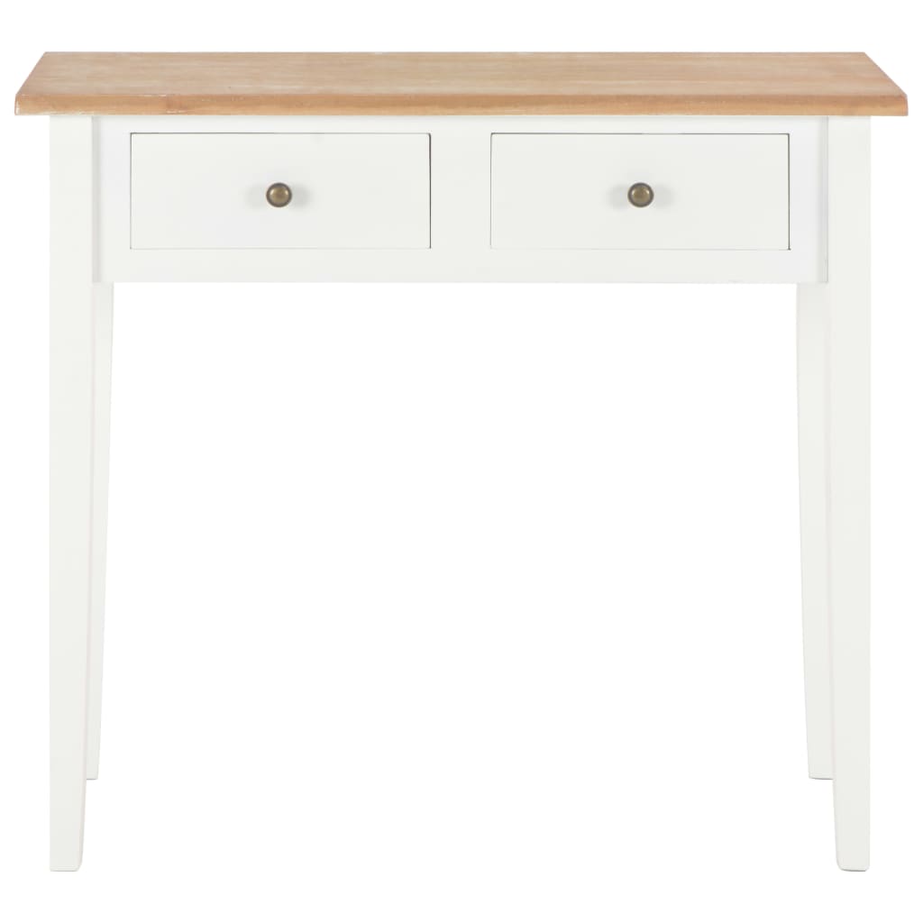 Mesa Consola Tocador De Madera Blanca 79x30x74 Cm_1