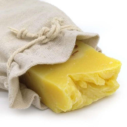 Jabón Natural Azahar 90g En Bolsa Regalo De Yute - Piel Seca, Madura O Con Manchas - Ilumina Y Calma La Piel Irritada_0