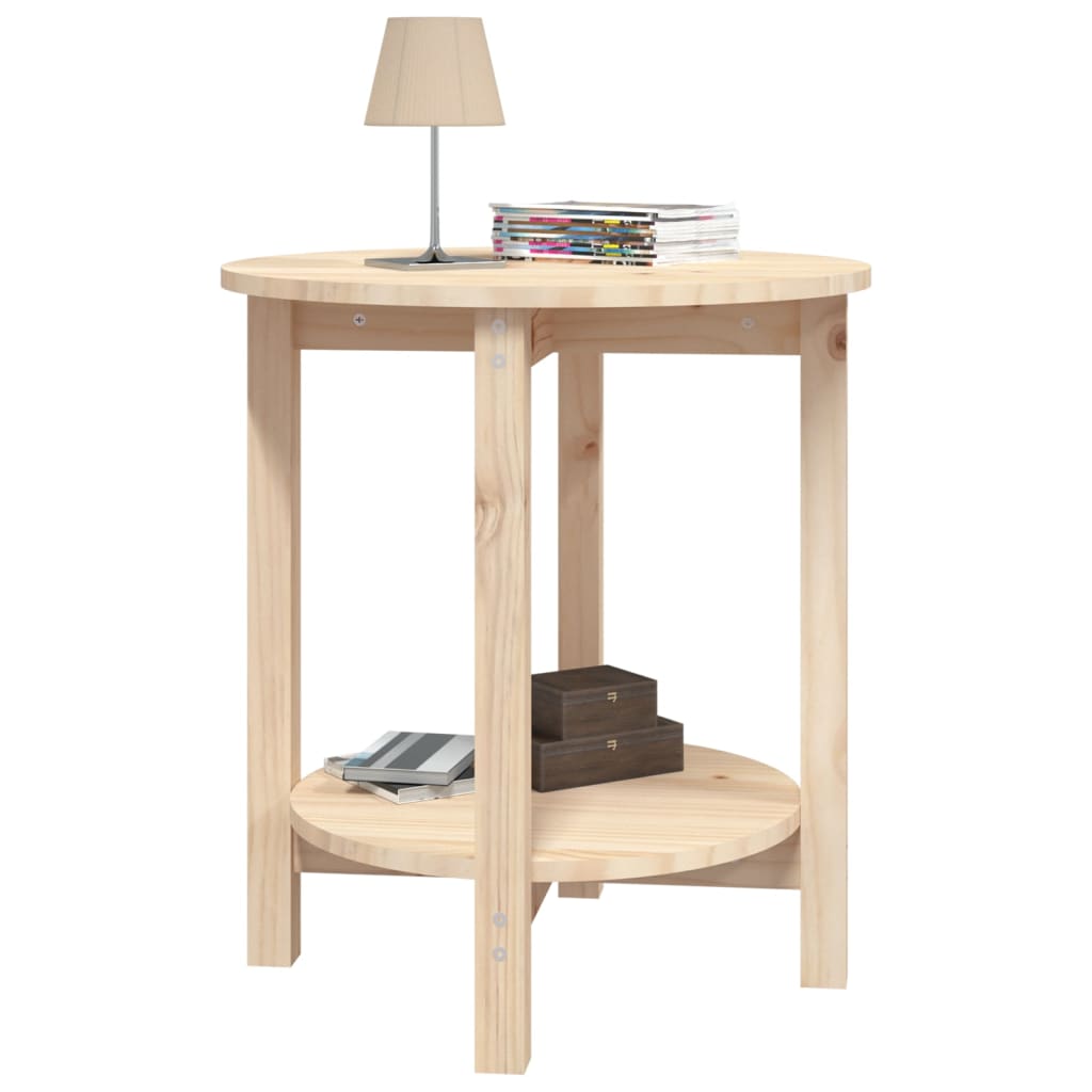 Mesa De Centro De Madera Maciza De Pino Ø55x60 Cm_2
