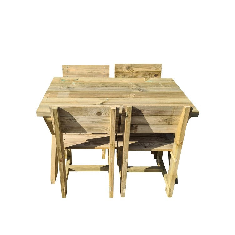 Mesa De Madera Masgames Xerta 120 Con Sillas Masgames Batea Madera Sin Pintar._1