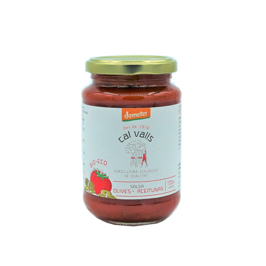 Molho de tomate biológico/Demeter Cal Valls com azeitonas verdes 350g