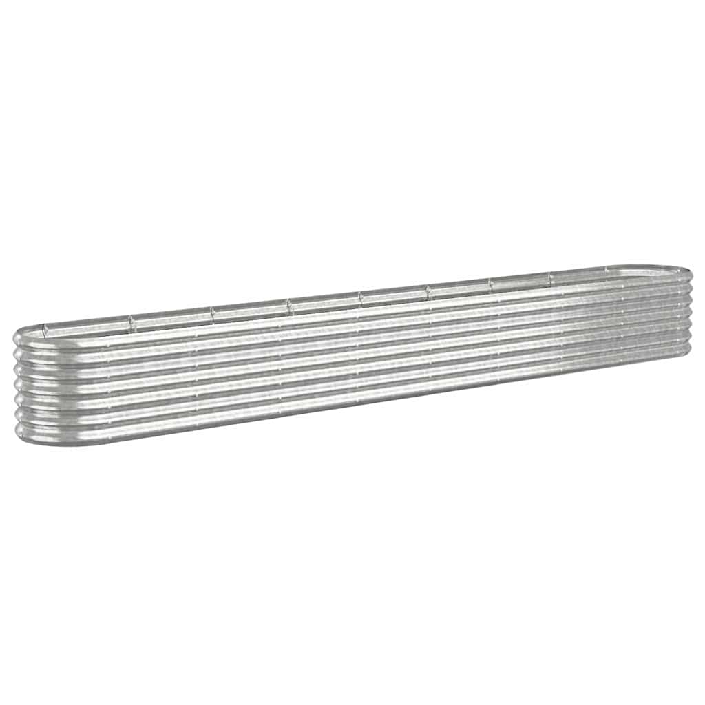 Jardinera Arriate Acero Galvanizado Plata 332x40x36 Cm_0