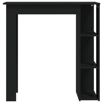 Mesa Bar Con Estante Madera Contrachapada Negro 102x50x103,5 Cm_1