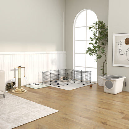 Pawhut Árbol Rascador Para Gatos De Madera 56 Cm Con Poste De Yute Y Sisal Bola_4