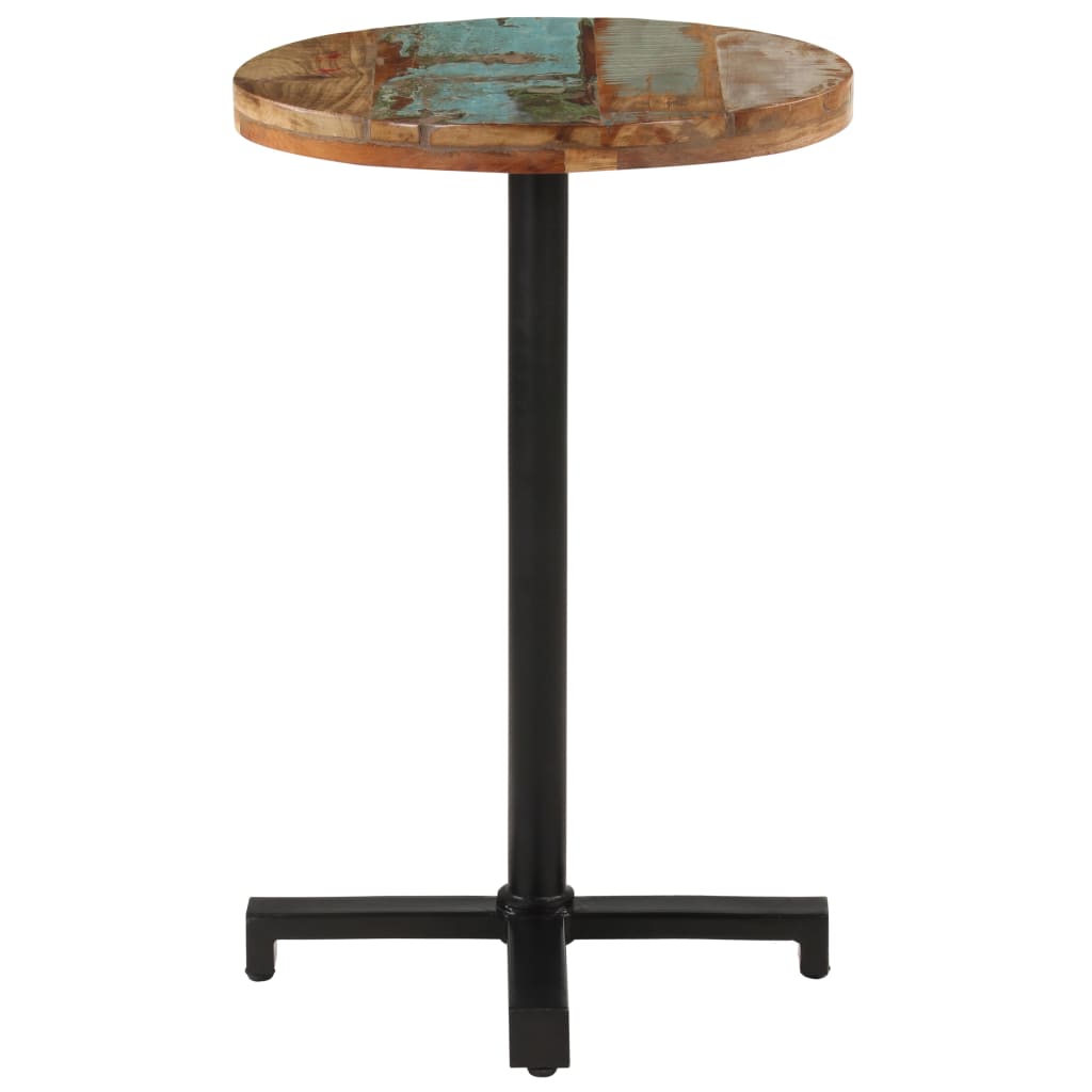 Mesa De Bistró Redonda Madera Maciza Reciclada Ø50x75 Cm_0